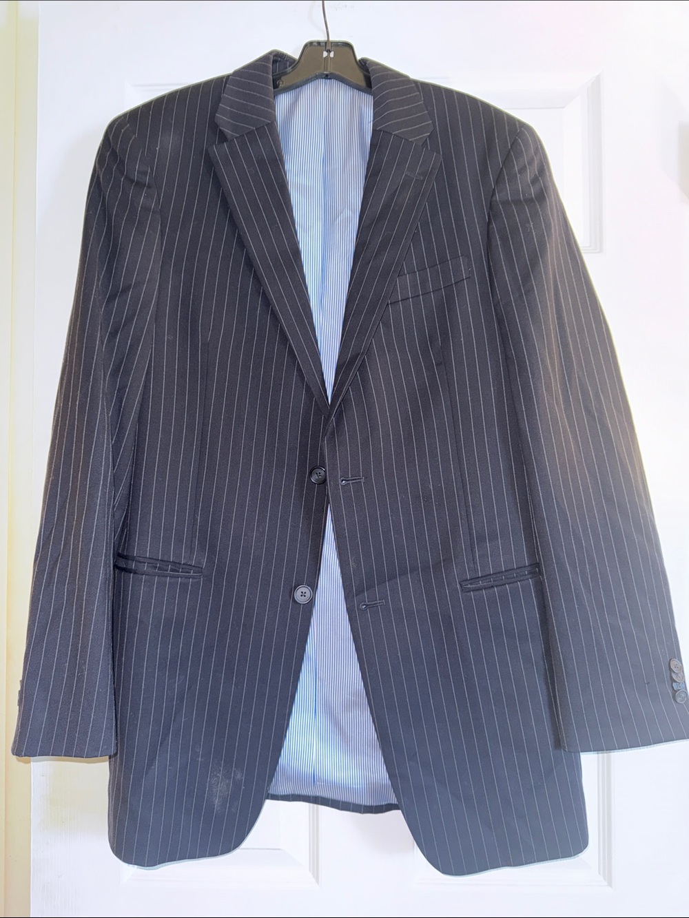 Tommy Hilfiger Black Pinstripe Suit Jacket